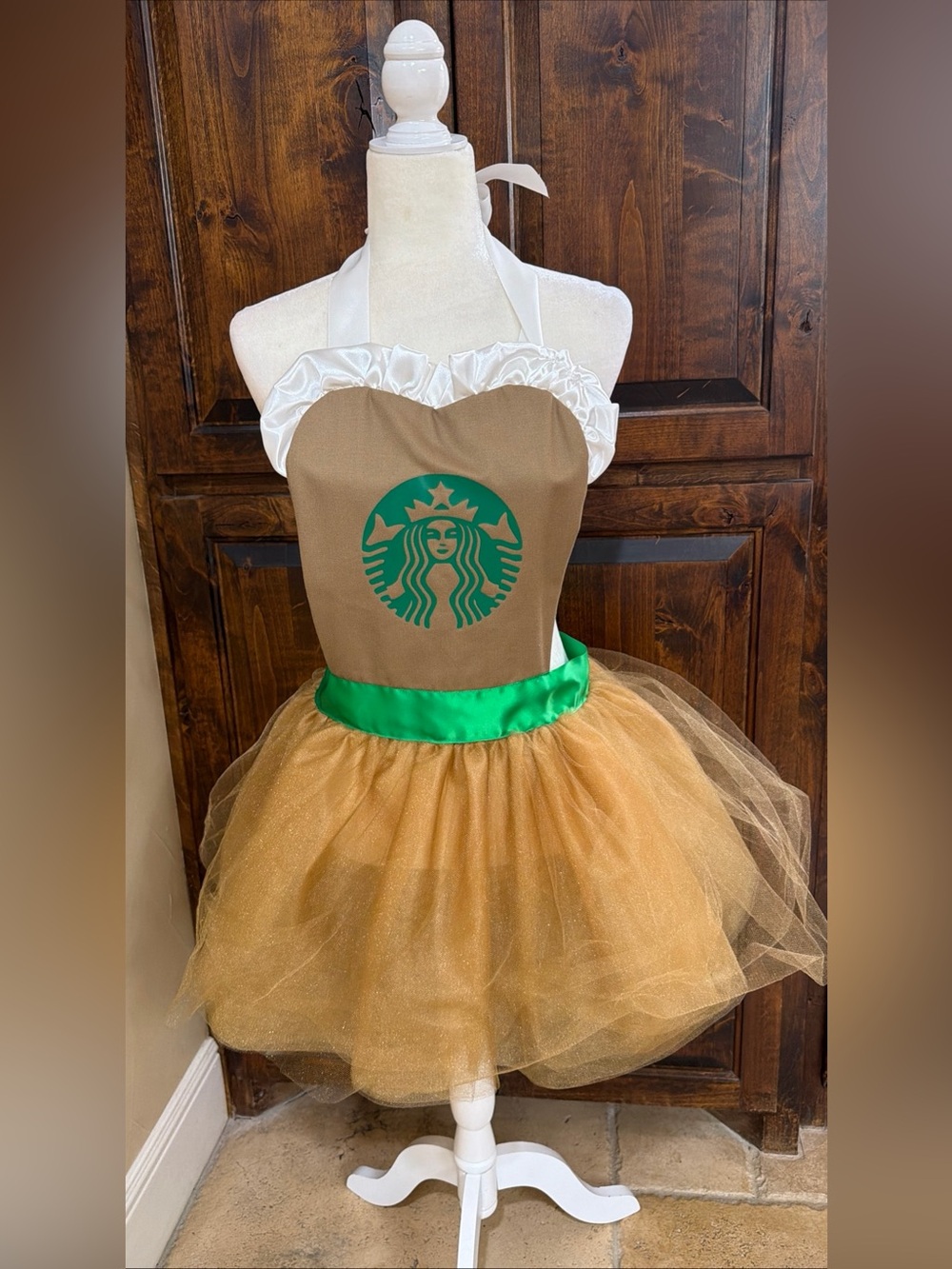 Starbucks apron dress tutu food Halloween costume Women Girl Teen JR XL handmade